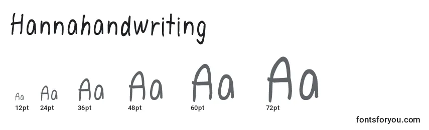 Hannahandwriting Font Sizes