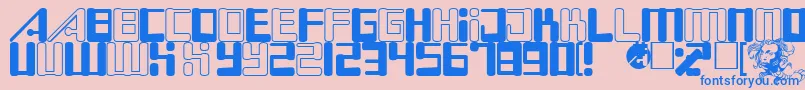 Bossdrum Font – Blue Fonts on Pink Background