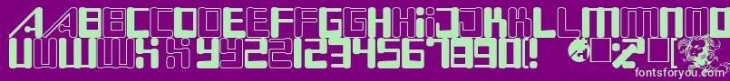 Bossdrum Font – Green Fonts on Purple Background