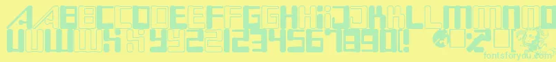 Bossdrum Font – Green Fonts on Yellow Background