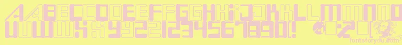 Bossdrum Font – Pink Fonts on Yellow Background