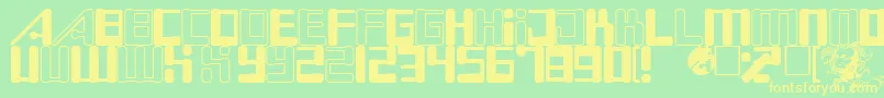 Bossdrum-Schriftart – Gelbe Schriften auf grünem Hintergrund