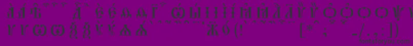 Шрифт PochaevskCapsKucsSpacedout – чёрные шрифты на фиолетовом фоне