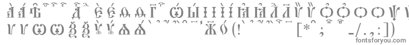 フォントPochaevskCapsKucsSpacedout – 白い背景に灰色の文字