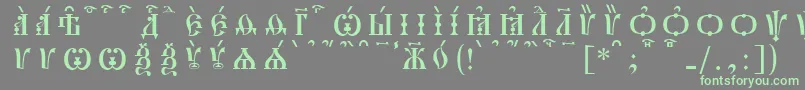 PochaevskCapsKucsSpacedout Font – Green Fonts on Gray Background