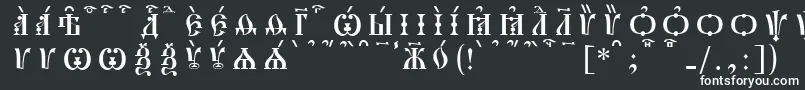 Шрифт PochaevskCapsKucsSpacedout – белые шрифты на чёрном фоне