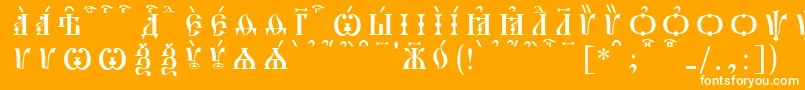 PochaevskCapsKucsSpacedout Font – White Fonts on Orange Background