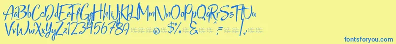 StarmixFree Font – Blue Fonts on Yellow Background