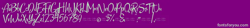 StarmixFree Font – Green Fonts on Purple Background