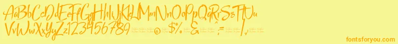 StarmixFree Font – Orange Fonts on Yellow Background