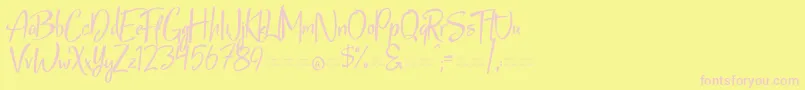 StarmixFree-Schriftart – Rosa Schriften auf gelbem Hintergrund