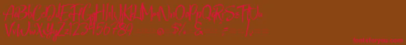 StarmixFree-Schriftart – Rote Schriften auf braunem Hintergrund