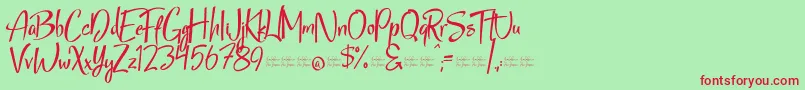 StarmixFree Font – Red Fonts on Green Background