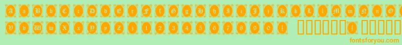 Looking Font – Orange Fonts on Green Background