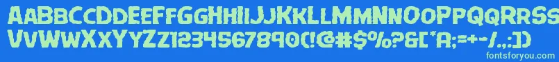 Terrorbabbleexpand Font – Green Fonts on Blue Background