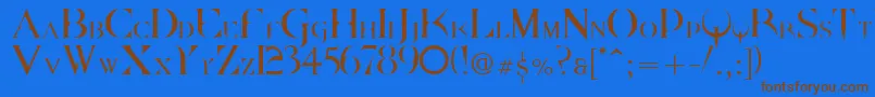 Dpquake ffy Font – Brown Fonts on Blue Background