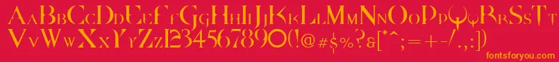 Шрифт Dpquake ffy – оранжевые шрифты на красном фоне