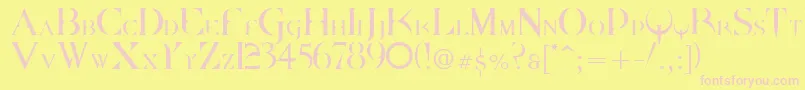 Dpquake ffy-fontti – vaaleanpunaiset fontit keltaisella taustalla