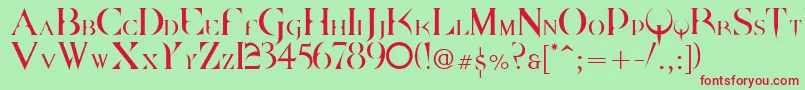 Dpquake ffy Font – Red Fonts on Green Background