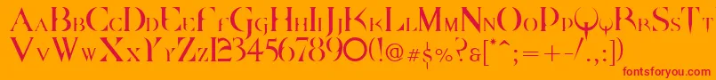 Dpquake ffy Font – Red Fonts on Orange Background