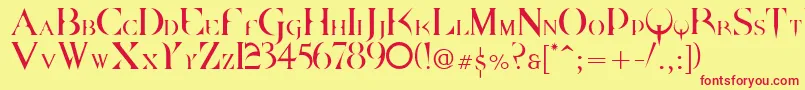More about Dpquake ffy Font Dpquake ffy Font – Red Fonts on Yellow Background