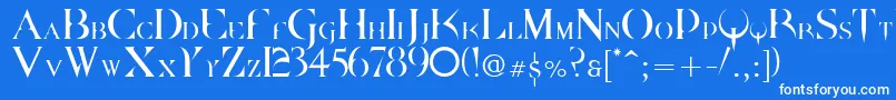 フォントDpquake ffy – 青い背景に白い文字