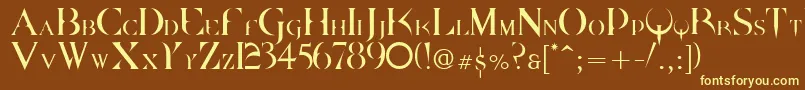 Dpquake ffy-fontti – keltaiset fontit ruskealla taustalla
