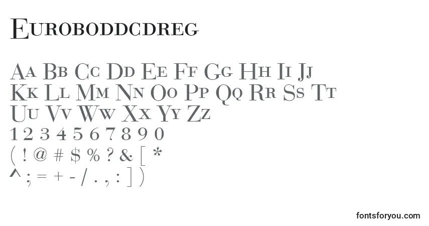 Czcionka Euroboddcdreg – alfabet, cyfry, specjalne znaki