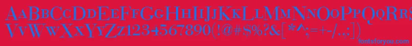 Euroboddcdreg Font – Blue Fonts on Red Background