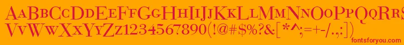 Euroboddcdreg Font – Red Fonts on Orange Background