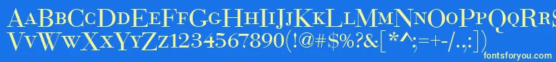 Euroboddcdreg Font – Yellow Fonts on Blue Background