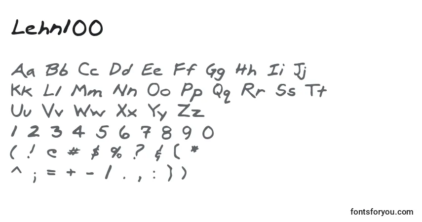 A fonte Lehn100 – alfabeto, números, caracteres especiais