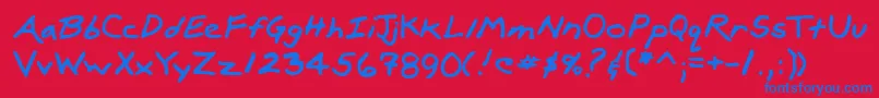 Lehn100-Schriftart – Blaue Schriften auf rotem Hintergrund