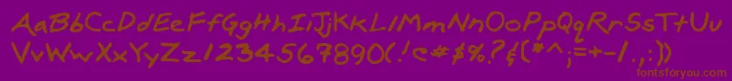 Lehn100 Font – Brown Fonts on Purple Background