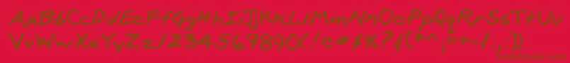 Lehn100 Font – Brown Fonts on Red Background