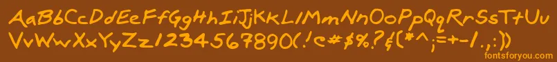 Lehn100-Schriftart – Orangefarbene Schriften auf braunem Hintergrund