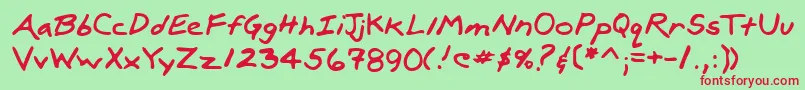フォントLehn100 – 赤い文字の緑の背景