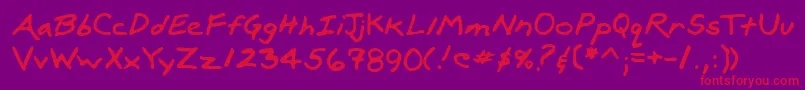 Lehn100-Schriftart – Rote Schriften auf violettem Hintergrund