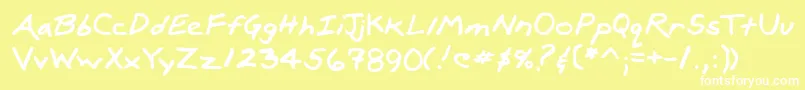 フォントLehn100 – 黄色い背景に白い文字