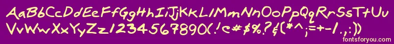 Lehn100 Font – Yellow Fonts on Purple Background