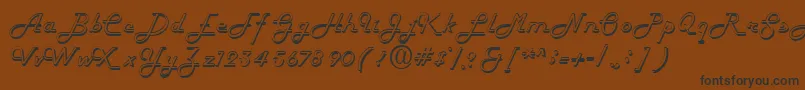 FiftieshollowRegular Font – Black Fonts on Brown Background