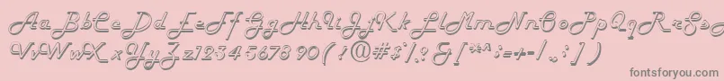 FiftieshollowRegular-Schriftart – Graue Schriften auf rosa Hintergrund