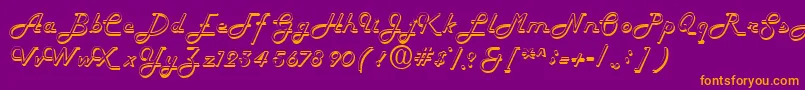 FiftieshollowRegular Font – Orange Fonts on Purple Background