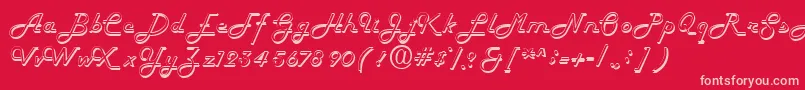 FiftieshollowRegular Font – Pink Fonts on Red Background