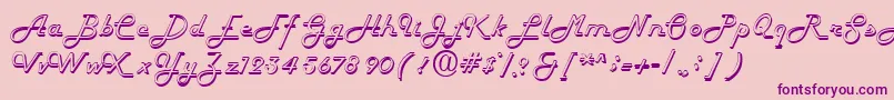 FiftieshollowRegular Font – Purple Fonts on Pink Background
