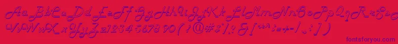 FiftieshollowRegular Font – Purple Fonts on Red Background