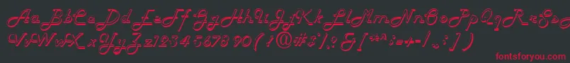 FiftieshollowRegular Font – Red Fonts on Black Background