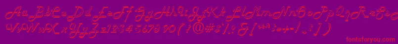 FiftieshollowRegular Font – Red Fonts on Purple Background