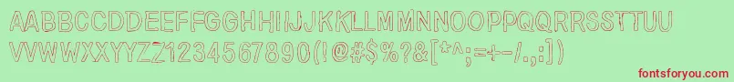 NirepnirunOknalb Font – Red Fonts on Green Background