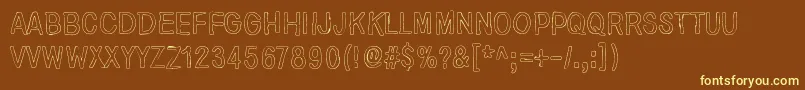 NirepnirunOknalb Font – Yellow Fonts on Brown Background